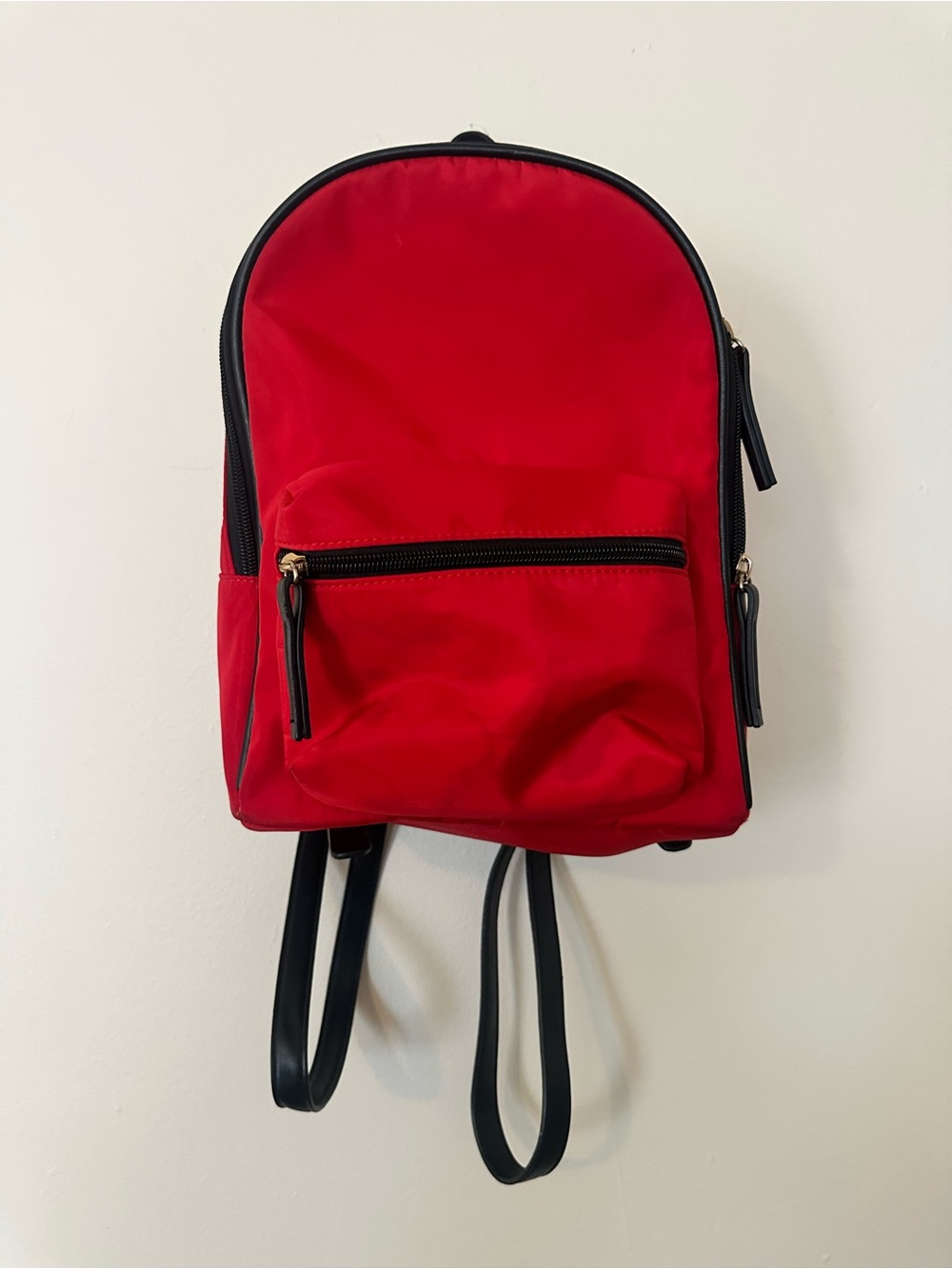 Forever 21 Red Backpack with Black Logo Patch